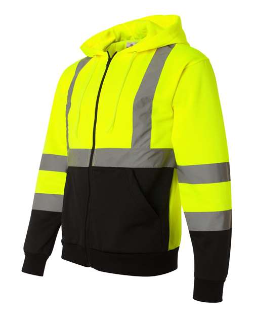 Kishigo Unisex Hi-Vis Full-Zip Hooded Sweatshirt thumbnail 4