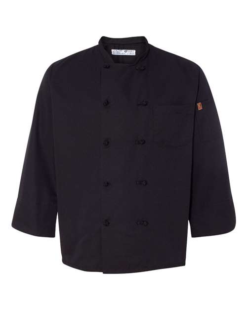 Chef Designs Black Knot Button Chef Coat thumbnail 2