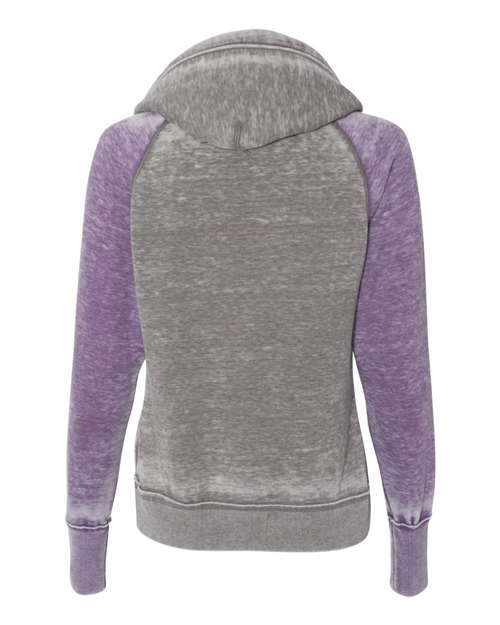 J. America Women's Zen Fleece Raglan Hooded Sweatshirt thumbnail 4