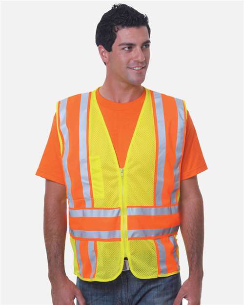 Bayside Unisex USA-Made ANSI Safety Mesh Vest thumbnail 2