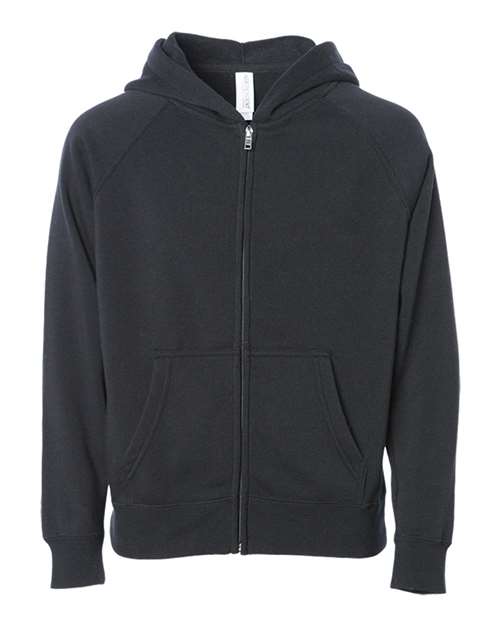 Independent Trading Co. Youth Lightweight Special Blend Raglan Zip Hood thumbnail 2