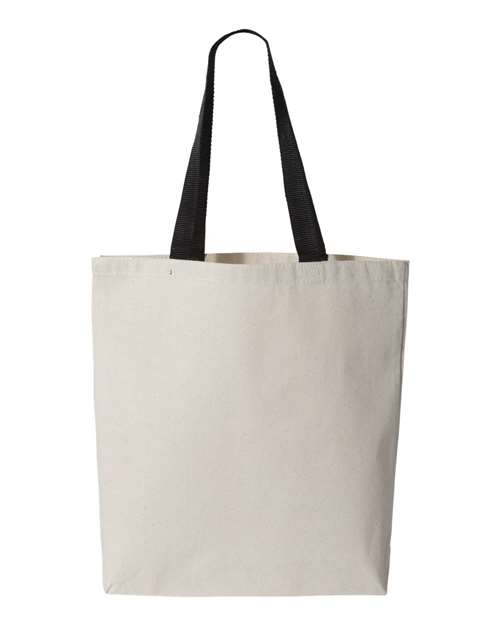 Q-Tees 11L Canvas Tote with Contrast-Color Handles thumbnail 3