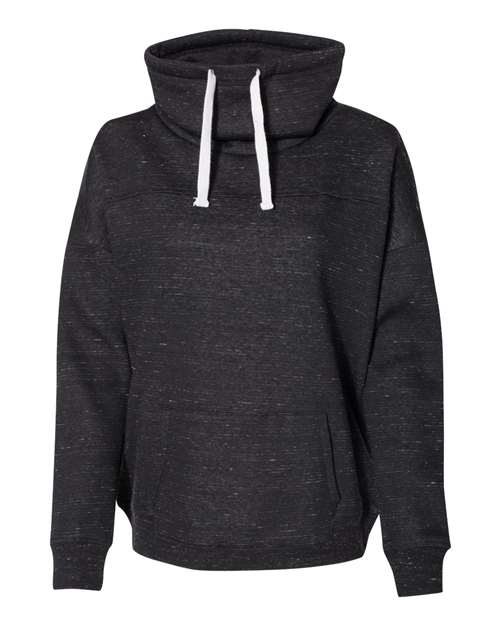 J. America Women’s Mélange Fleece Cowl Neck Sweatshirt thumbnail 3