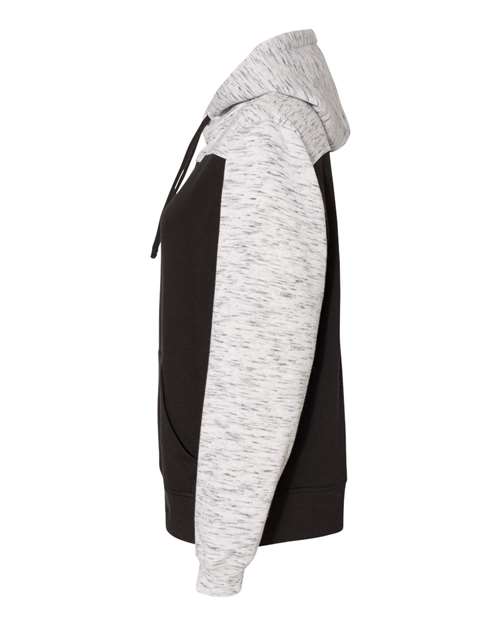 J. America Men's Mélange Fleece Colorblocked Hooded Sweatshirt thumbnail 6