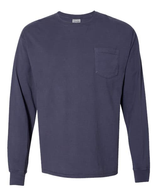 ComfortWash by Hanes Unisex Garment-Dyed Long Sleeve T-Shirt With a Pocket thumbnail 3