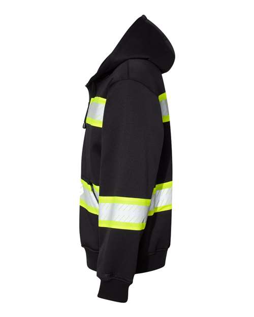 Kishigo Men's EV Series® Enhanced Visibility Full-Zip Hooded Sweatshirt thumbnail 4