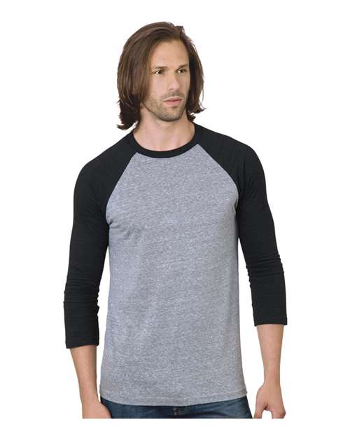Bayside Unisex Triblend Three-Quarter Sleeve Raglan T-Shirt thumbnail 2