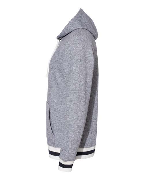 J. America Unisex Peppered Fleece Lapover Hooded Sweatshirt thumbnail 4