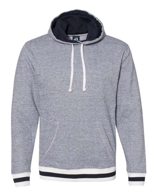 J. America Unisex Peppered Fleece Lapover Hooded Sweatshirt thumbnail 2