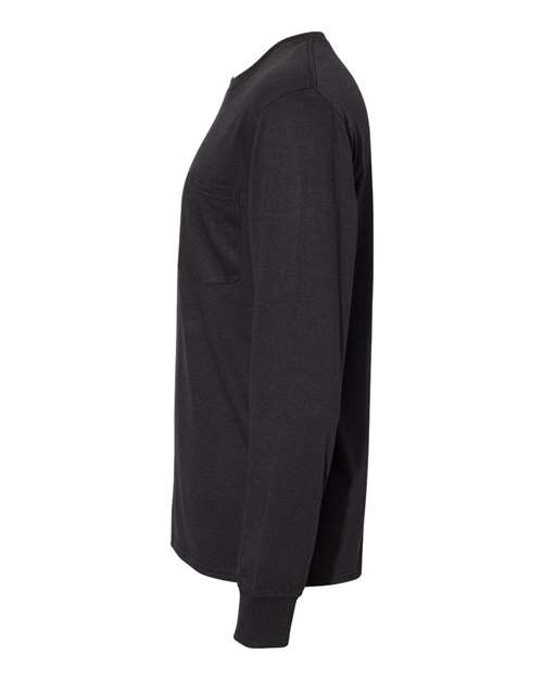Hanes Unisex Workwear Long Sleeve Pocket T-Shirt thumbnail 6