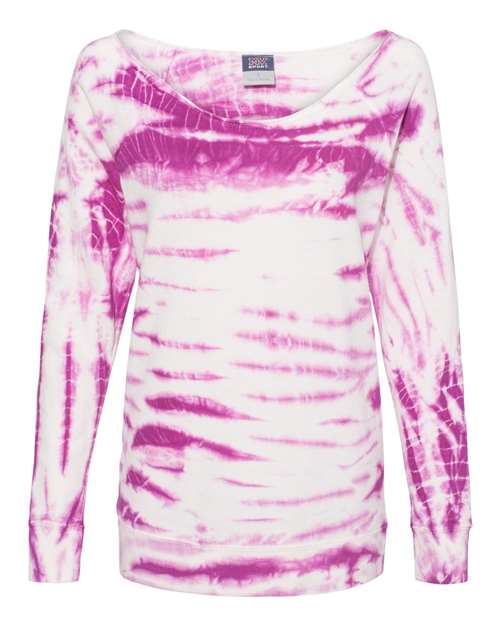 MV Sport Women's French Terry Off-the-Shoulder Tie-Dyed Sweatshirt thumbnail 2