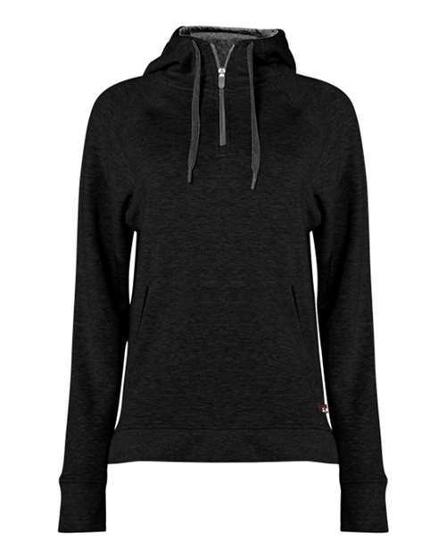 Badger Women's FitFlex French Terry Quarter-Zip Hooded Pullover thumbnail 2