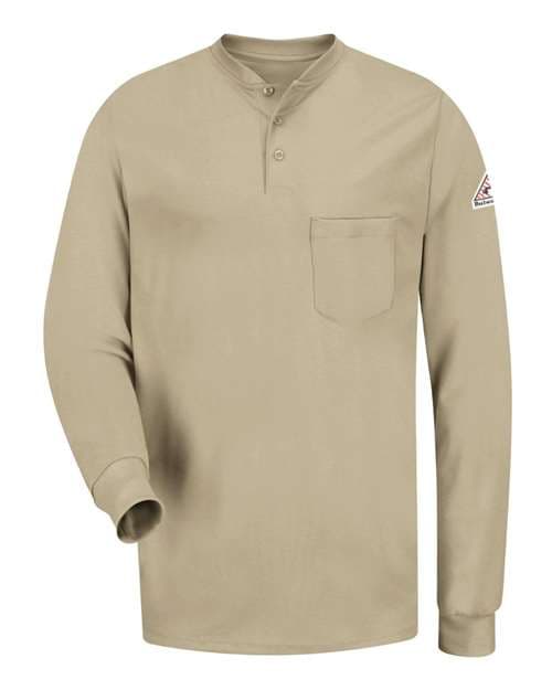 Bulwark Men's Tall Long Sleeve Tagless Henley Shirt thumbnail 2