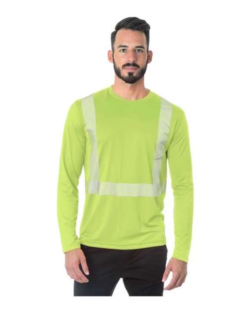 Bayside Unisex USA-Made Hi-Visibility Long Sleeve Performance T-Shirt - Segmented Tape thumbnail 2