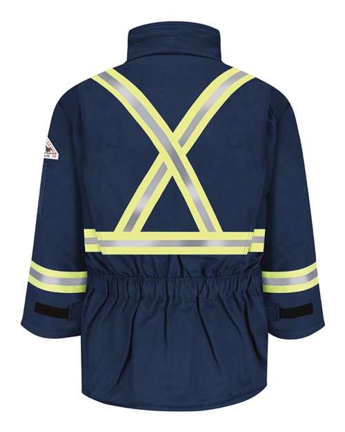 Bulwark Men's Long Deluxe Parka With Reflective Trim - EXCEL FR® ComforTouch thumbnail 3