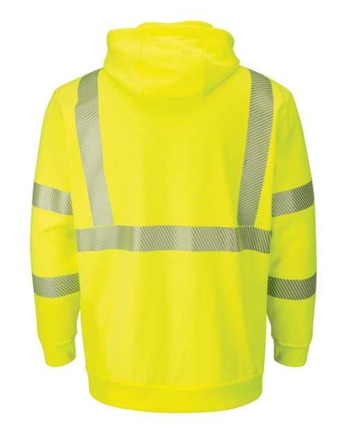 Bulwark Men's Tall Hi-Visibility Zip-Front Hooded Fleece Sweatshirt with Waffle Lining thumbnail 3
