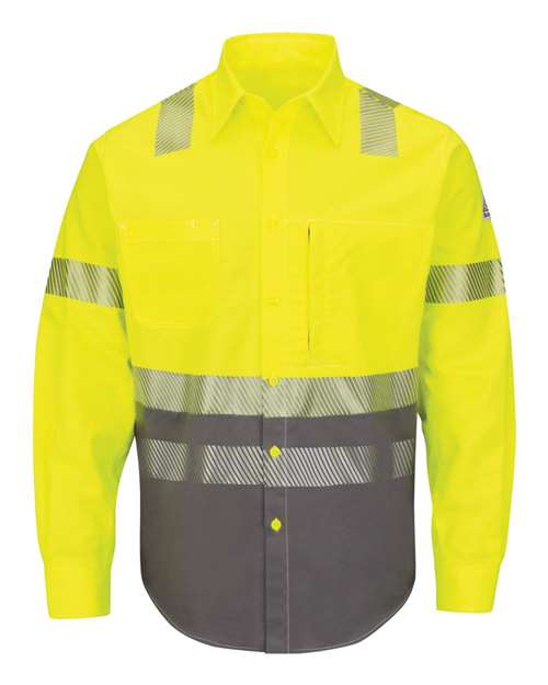 Bulwark Men's Tall Hi-Visibility Color Block Uniform Shirt - EXCEL FR® ComforTouch® - 7 oz. thumbnail 2