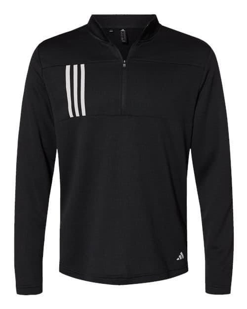 Adidas Men's 3-Stripes Double-Knit Quarter-Zip Pullover thumbnail 3