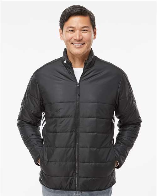 Adidas Men's 3-Stripes Puffer Full-Zip Jacket thumbnail 2