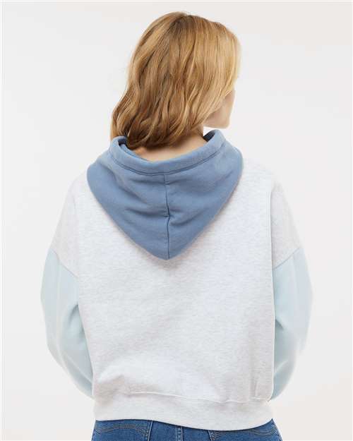 MV Sport Women's Sueded Fleece Colorblocked Crop Hooded Sweatshirt thumbnail 5