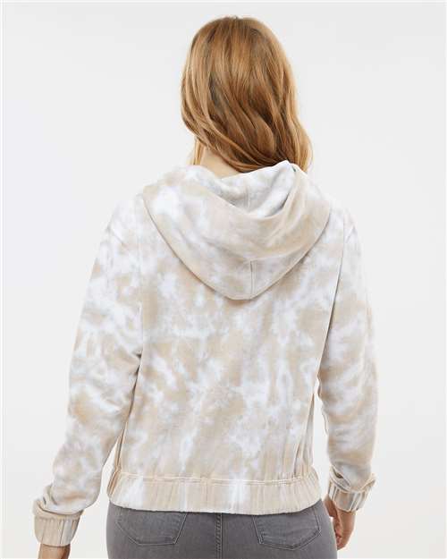 MV Sport Women's Sueded Fleece Tie-Dyed Crop Hooded Sweatshirt thumbnail 5