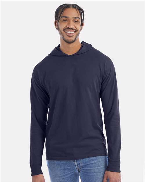 ComfortWash by Hanes Unisex Garment-Dyed Jersey Hooded Long Sleeve T-Shirt thumbnail 2