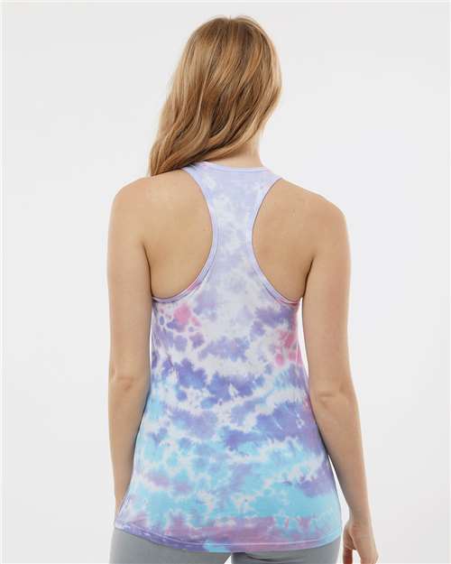 Colortone Women's Tie-Dyed Racerback Tank Top thumbnail 5