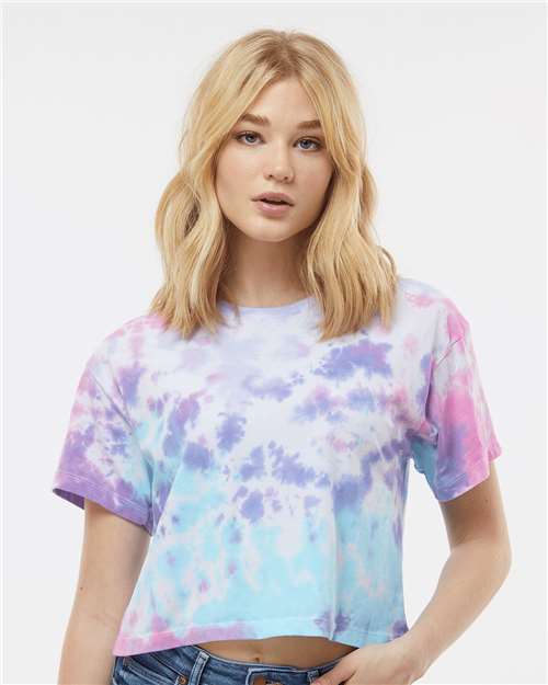 Colortone Women's Tie-Dyed Crop T-Shirt thumbnail 2