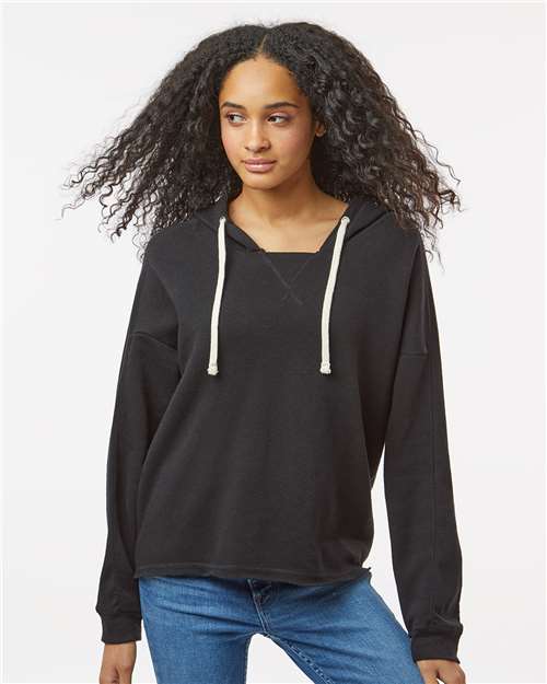 MV Sport Women's Angel Fleece Crop Hooded Sweatshirt thumbnail 2