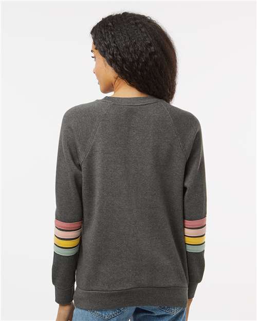 MV Sport Women's Striped Sleeves Crewneck Sweatshirt thumbnail 5