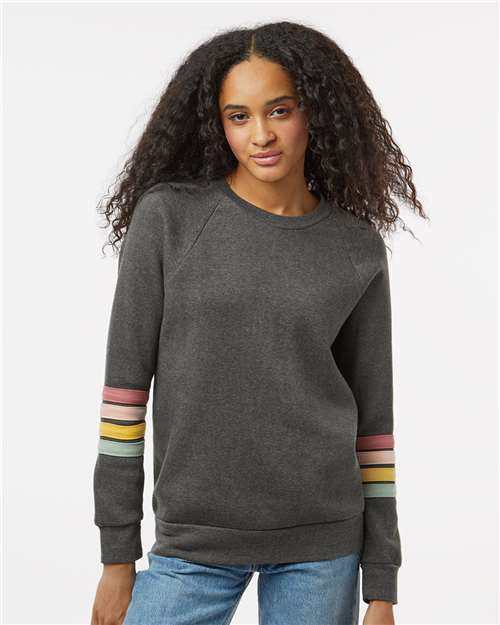 MV Sport Women's Striped Sleeves Crewneck Sweatshirt thumbnail 2