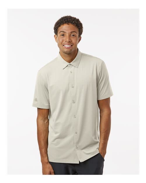 Adidas Men's Full Button Down Short Sleeve Shirt thumbnail 2