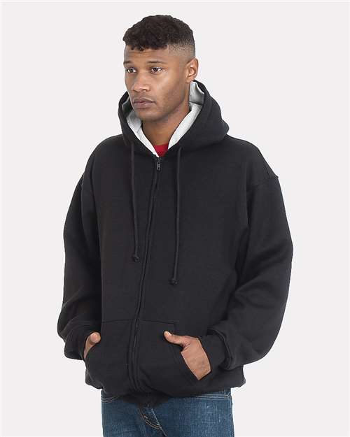 Bayside Unisex USA-Made Super Heavy Thermal Lined Full-Zip Hooded Sweatshirt thumbnail 2