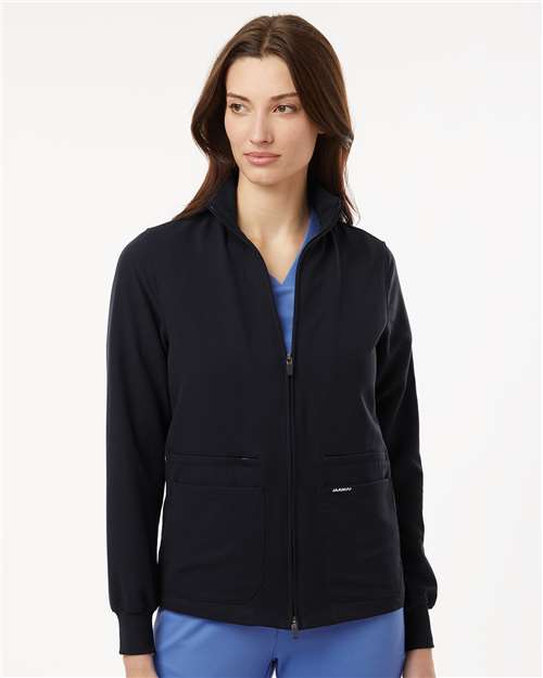 Jaanuu Women's Ceri Essential Full-Zip 6-Pocket Scrub Jacket thumbnail 2