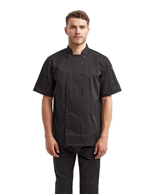 Artisan Collection by Reprime Unisex Short Sleeve Recycled Chef Coat thumbnail 2