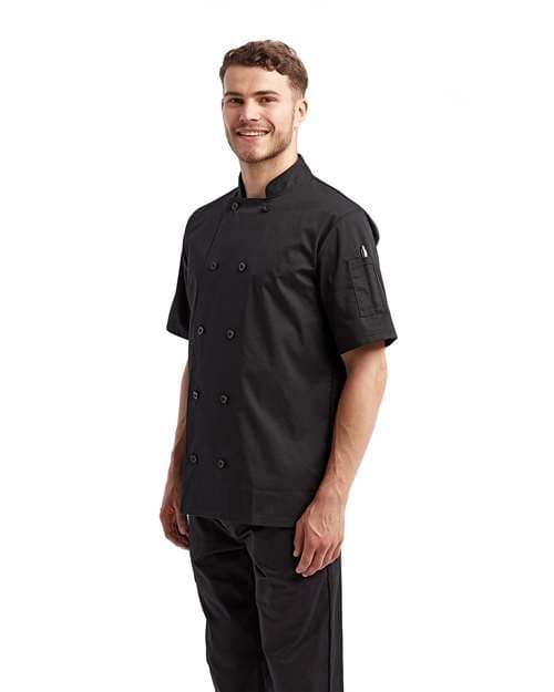 Artisan Collection by Reprime Unisex Short Sleeve Recycled Chef Coat thumbnail 4