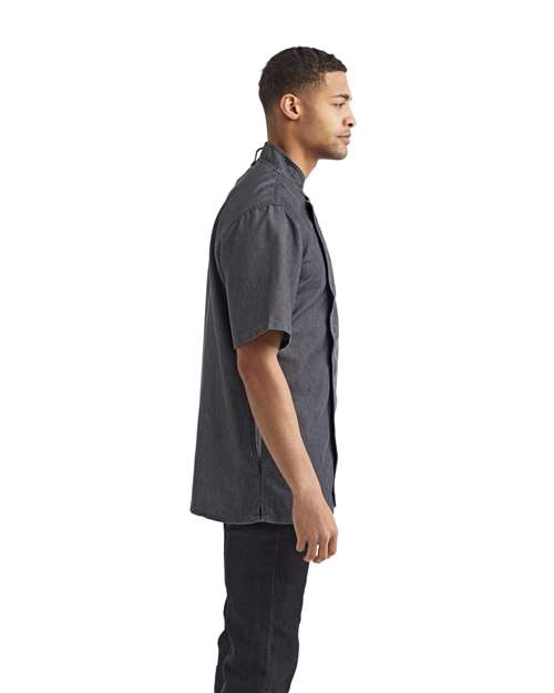 Artisan Collection by Reprime Unisex Zip-Close Short Sleeve Chef's Coat thumbnail 5
