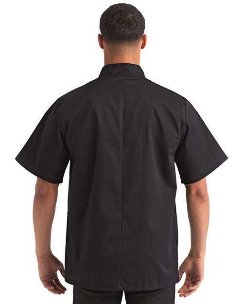 Artisan Collection by Reprime Unisex Ten Studded Front Short Sleeve Chef Coat thumbnail 5