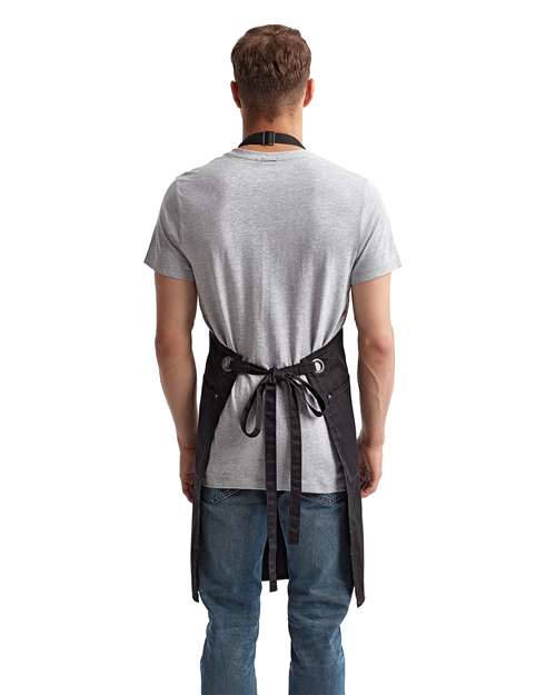 Artisan Collection by Reprime Barley Contrast Stitch Recycled Bib Apron thumbnail 3