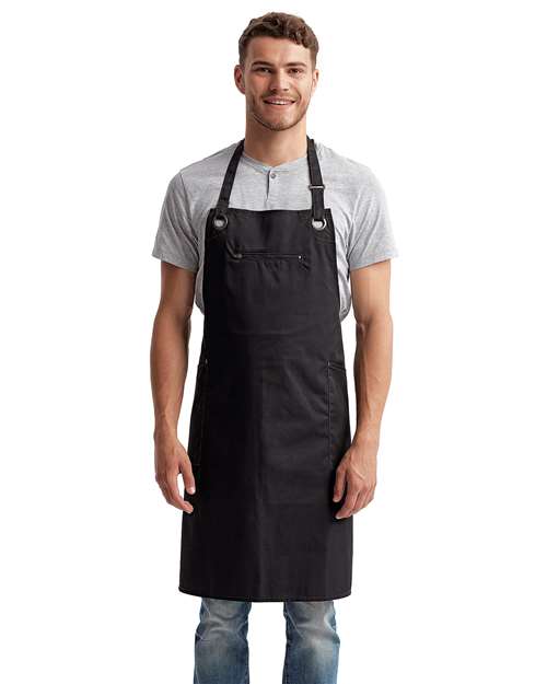 Artisan Collection by Reprime Barley Contrast Stitch Recycled Bib Apron thumbnail 2