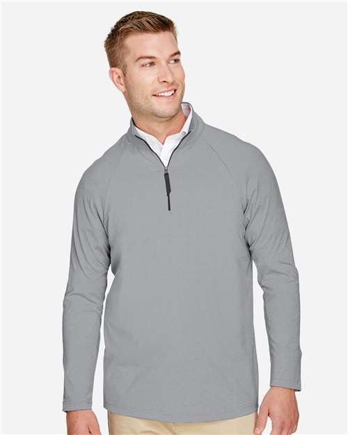 Devon & Jones Men's CrownLux Performance® Clubhouse Micro-Stripe Quarter-Zip Pullover thumbnail 2