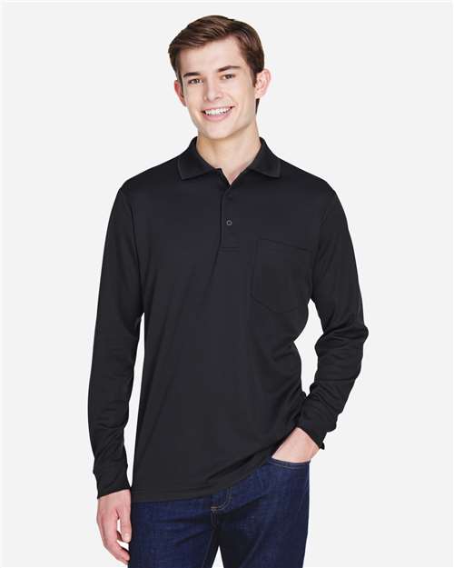 CORE365 Men's Pinnacle Performance Long Sleeve Piqué Polo with Pocket thumbnail 2
