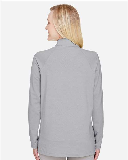 Devon & Jones Women's CrownLux Performance® Clubhouse Micro-Stripe Quarter-Zip Pullover thumbnail 5
