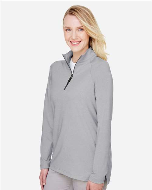 Devon & Jones Women's CrownLux Performance® Clubhouse Micro-Stripe Quarter-Zip Pullover thumbnail 6