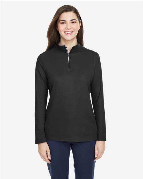CORE365 Women's Fusion ChromaSoft™ Pique Quarter-Zip Pullover thumbnail 2