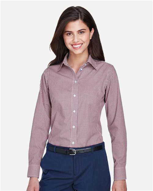 Devon & Jones Women's Crown Collection® Gingham Check Woven Dress Shirt thumbnail 2