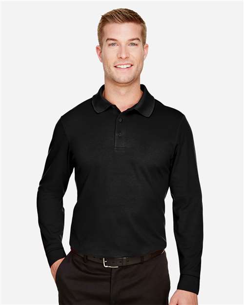 Devon & Jones Men's CrownLux Performance® Plaited Long Sleeve Polo thumbnail 2