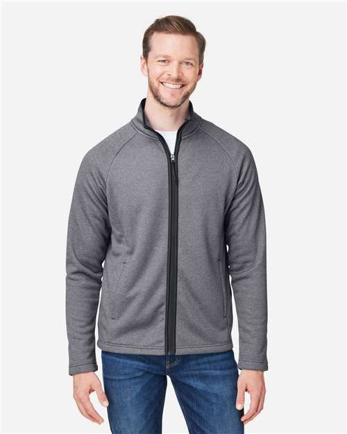 CORE365 Men's Venture Heathered Stripe Full-Zip Jacket thumbnail 2