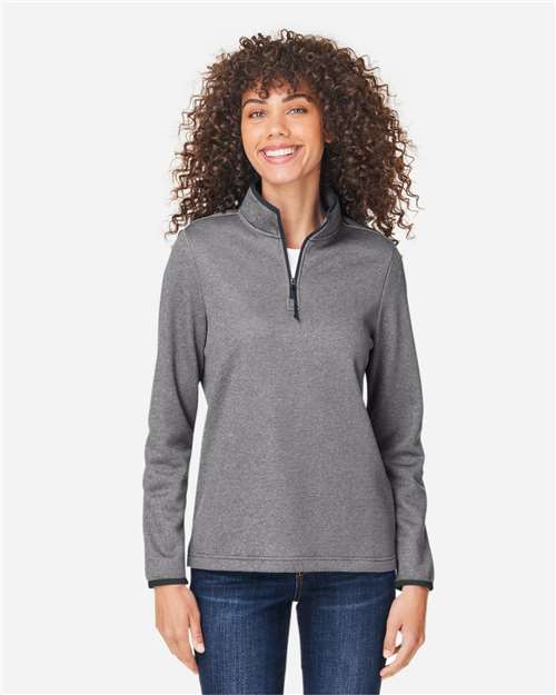 CORE365 Women's Venture Heathered Stripe Quarter-Zip Pullover thumbnail 2
