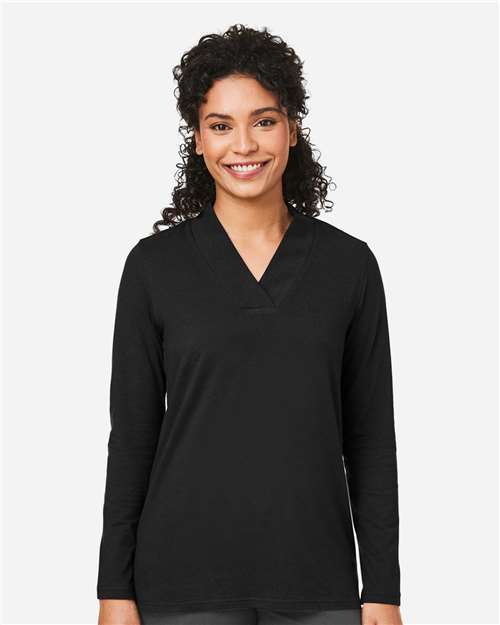 Devon & Jones Women's Raleigh Shawl Collar Knit Top thumbnail 2